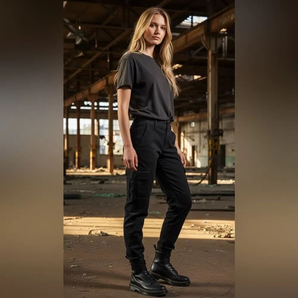 Wilfred Free Riley black utility wide leg pant. 6